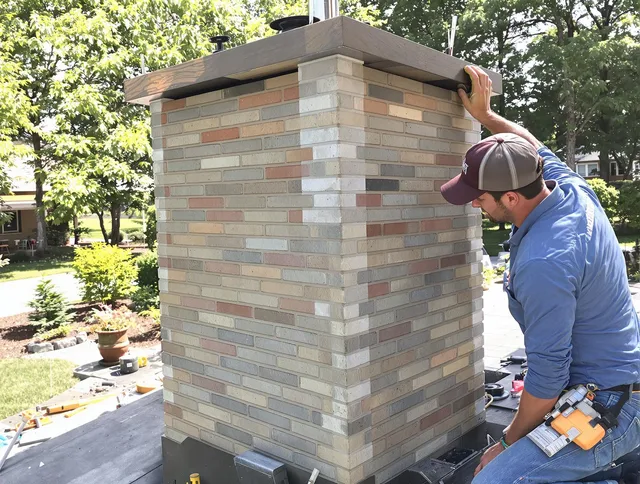 Plantation Chimney Sweep completing a modern chimney remodel in Plantation, FL
