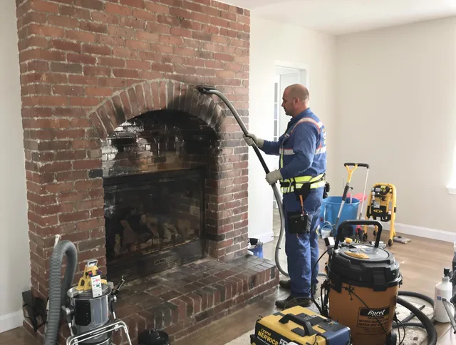 Plantation Chimney Sweep expert performing detailed chimney sweep in Plantation, FL