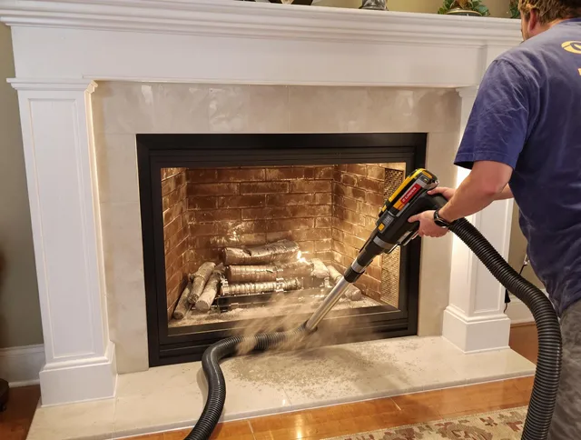 Fireplace cleaning performed by Plantation Chimney Sweep in Plantation, FL